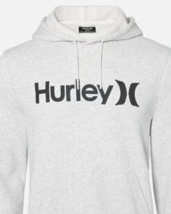 Essential One And Only Pullover Fleece Hoodie -HURLEY Sales hfa23smp 08471 lt heather grey 3 f211d184 1af7 486b a814 636a39b2d18f