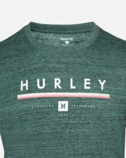 Essential Cedar Stripe Short Sleeve Graphic Tee -HURLEY Sales hfa23vmt 07674 deep mojito heather 3
