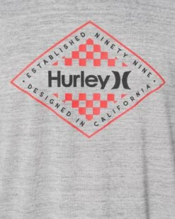 Essential Diamond Lock Jersey Short Sleeve Tee -HURLEY Sales hsp23vmt 06333 grey black 3